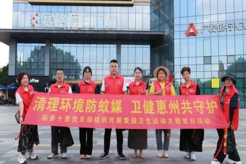 稻香十里党支部开展 “清理环境防蚊媒” 志愿活动